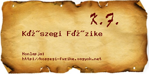 Kőszegi Füzike névjegykártya